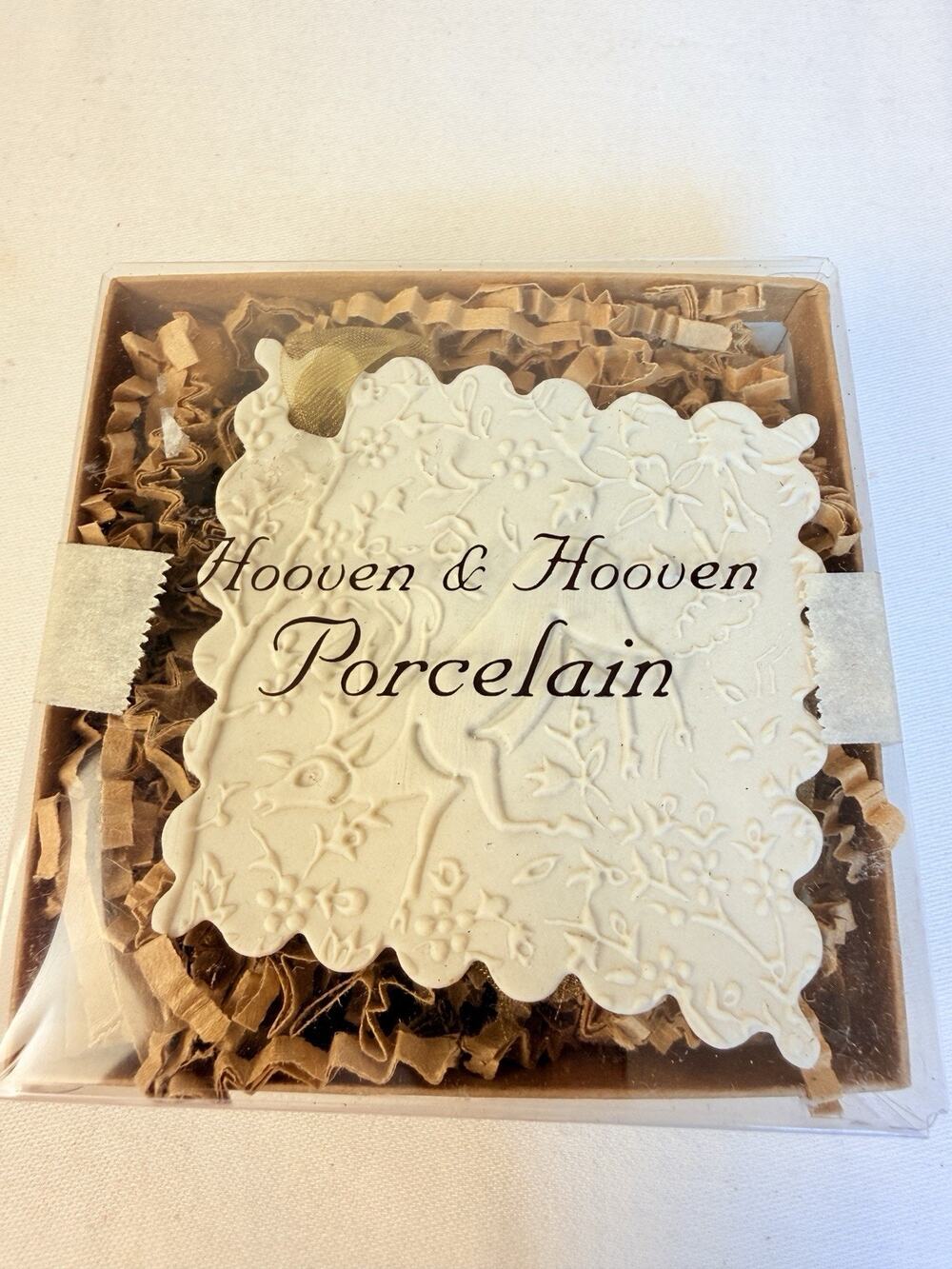 Hoover & Hoover Porcelain Tapestry Deer Floral Ornament